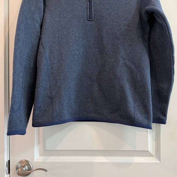 Patagonia Women's Pullover Sweater 1/4 Zip Fleece Lined Blue Poly Knit sz M - Picture 4 of 11